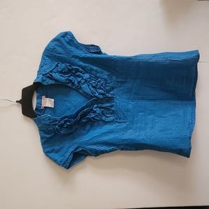 Ruffled Blue Top